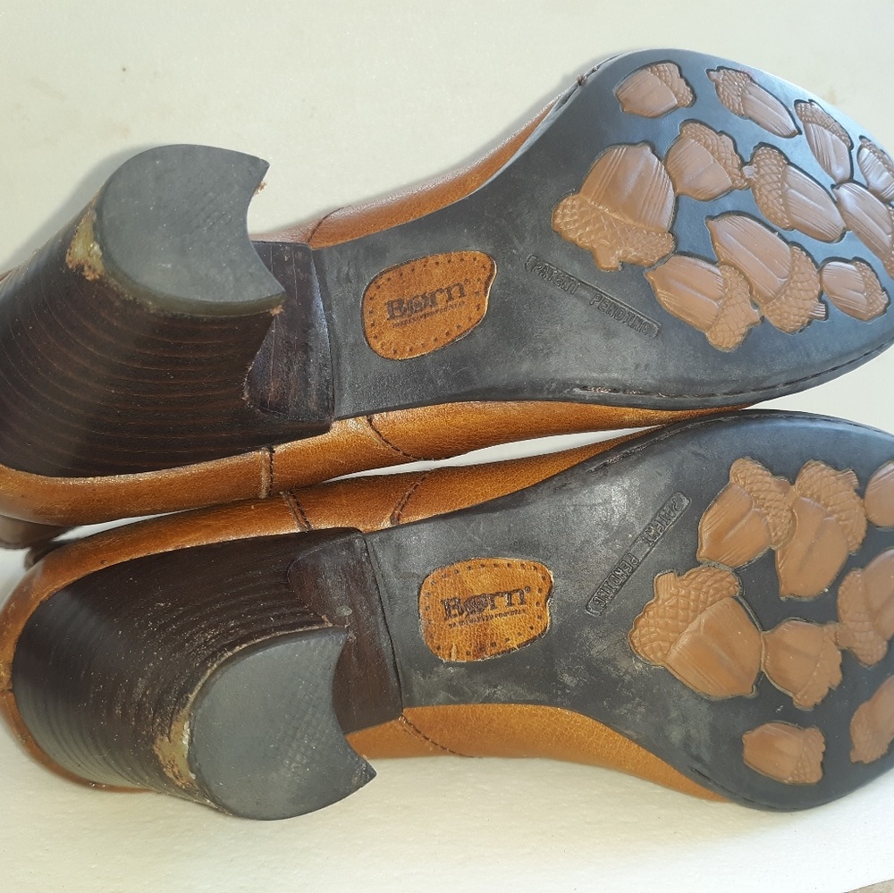 Born brown leather acorn sole ankle boots - Picture 4 of 4